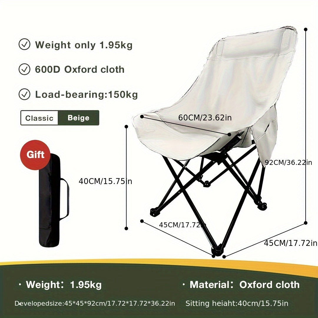 Ultra-Lightweight Portable Folding Chair – High Back with Padded Seat