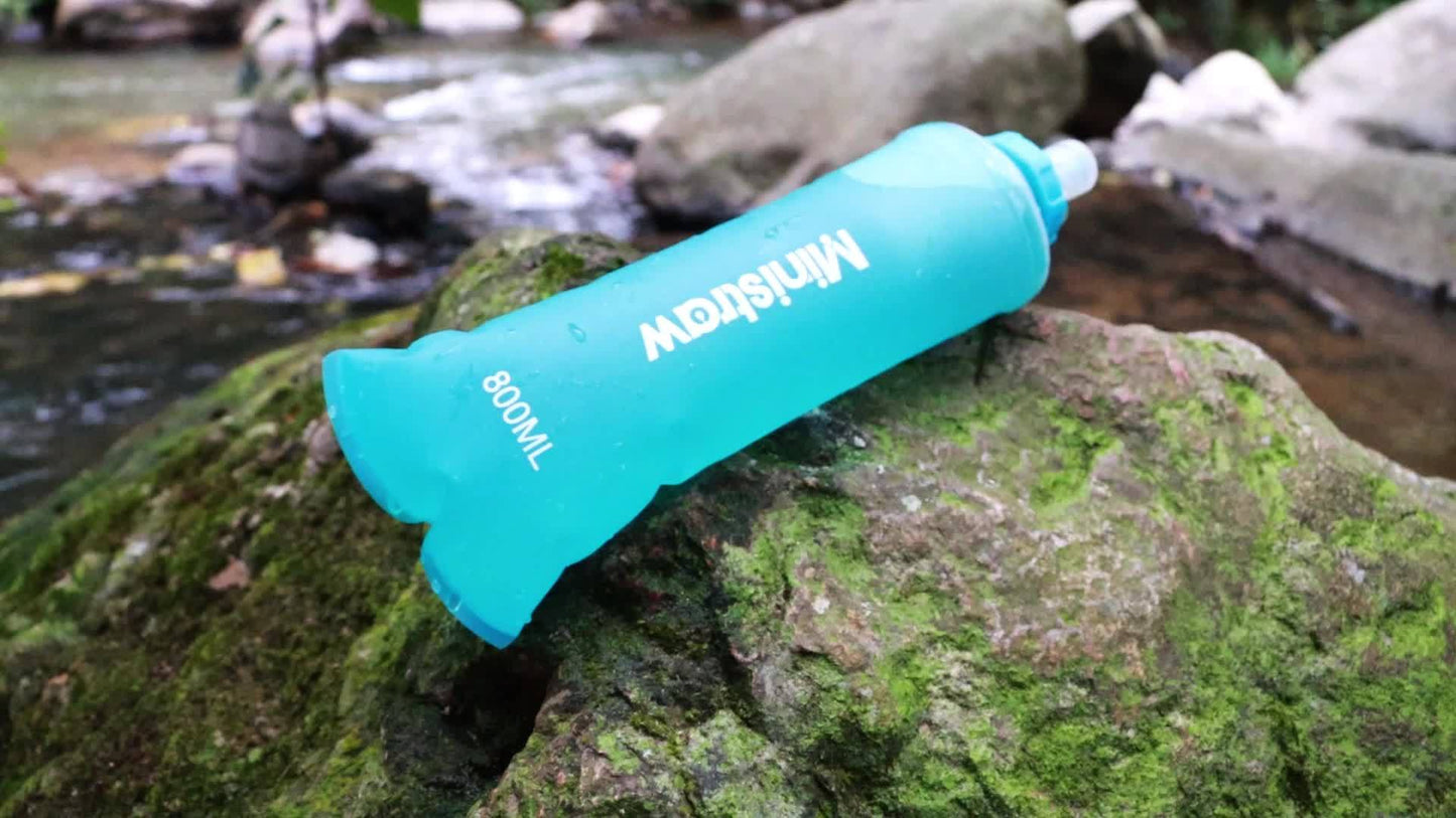 Collapsible Water Bottle with Replaceable Filter – 800ml BPA-Free