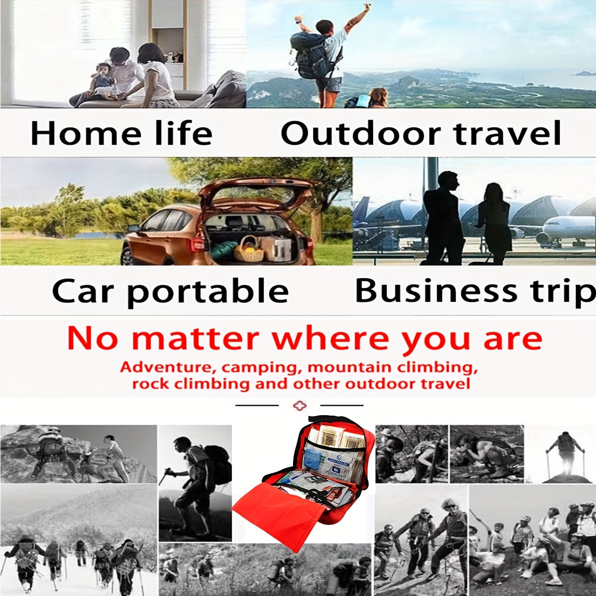 344/738/1030-in-1 Multifunctional Portable Emergency Kit