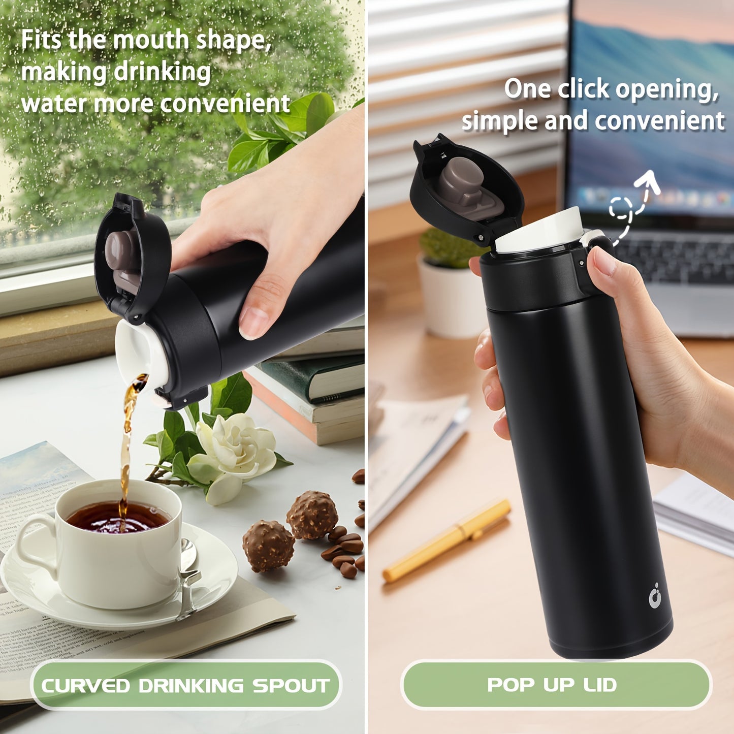 Double Wall Vacuum Insulated Travel Mug – Leakproof Thermal Coffee Flask