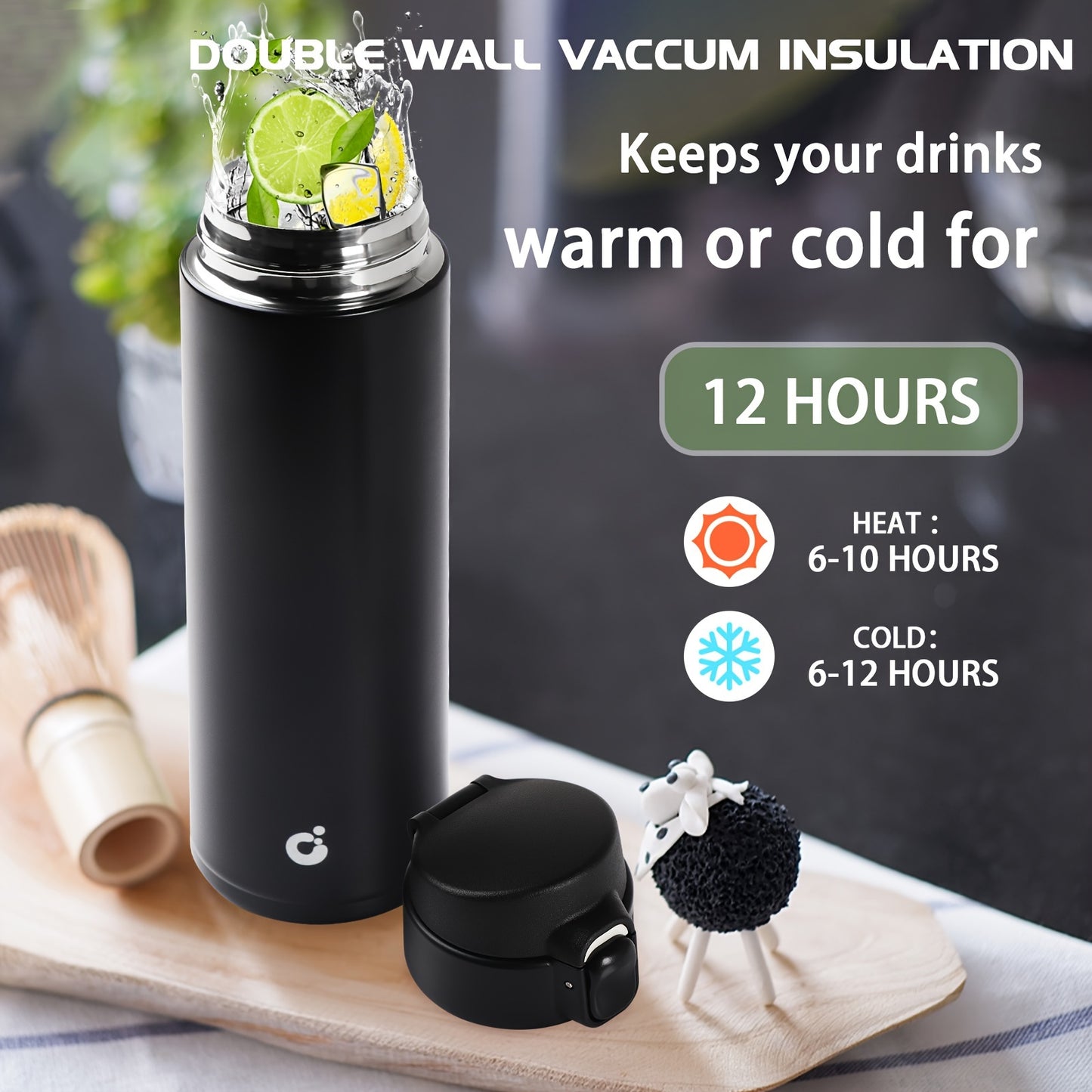 Double Wall Vacuum Insulated Travel Mug – Leakproof Thermal Coffee Flask