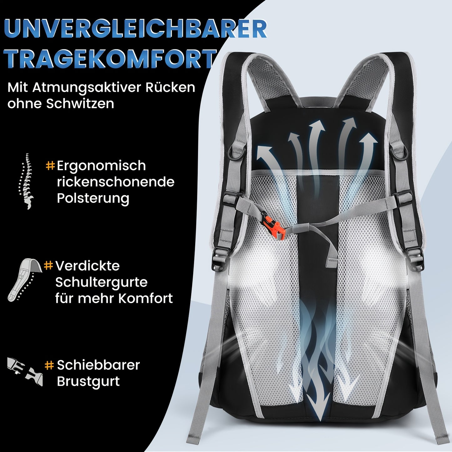 40L Lightweight Men’s Backpack for Hiking and Camping