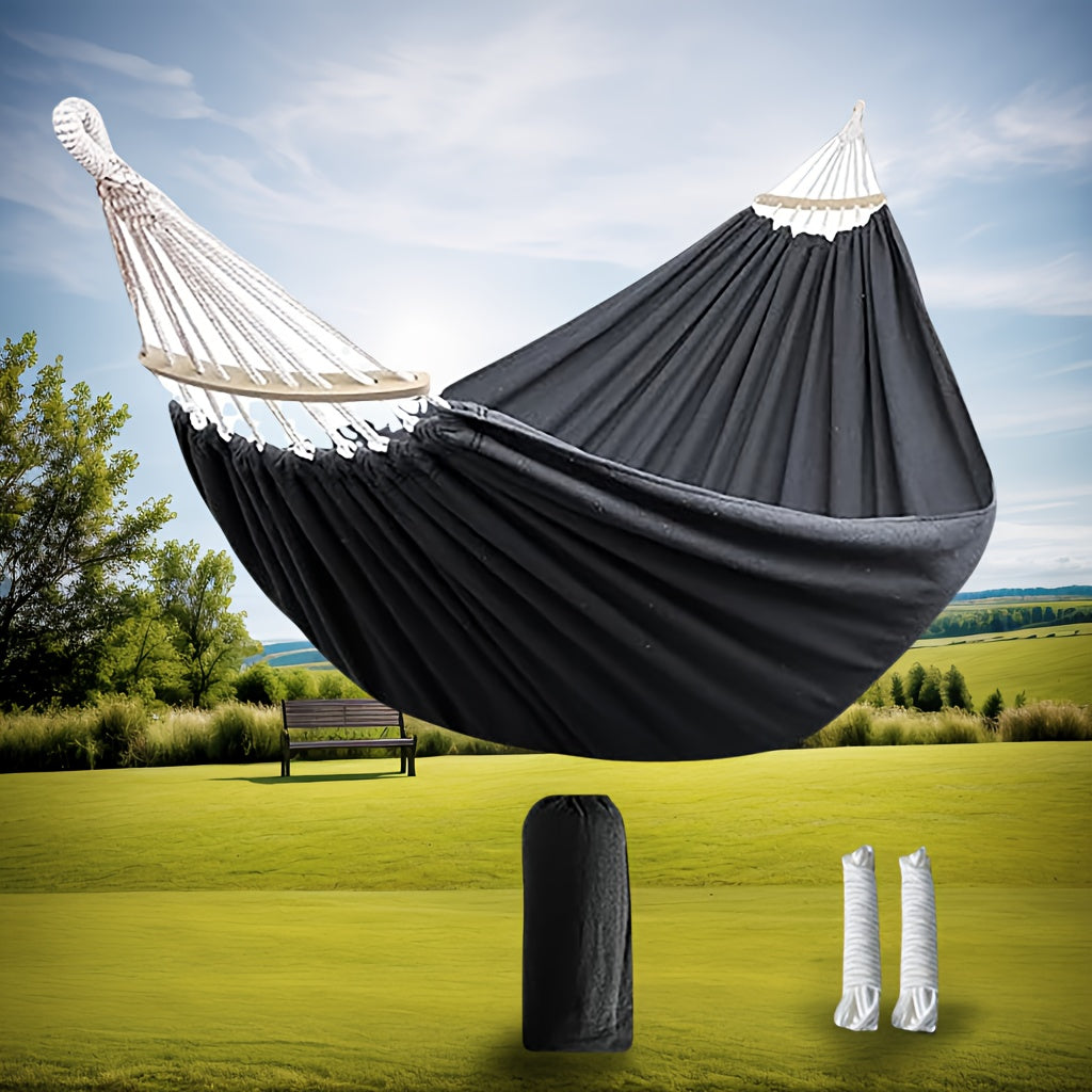 Extra-Wide Two-Person Canvas Hammock with Carry Bag