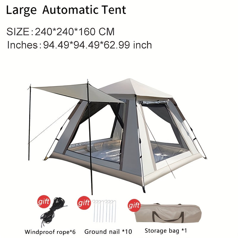 Automatic Beach Tent for 3–4 People – Quick-Fold Portable Shelter