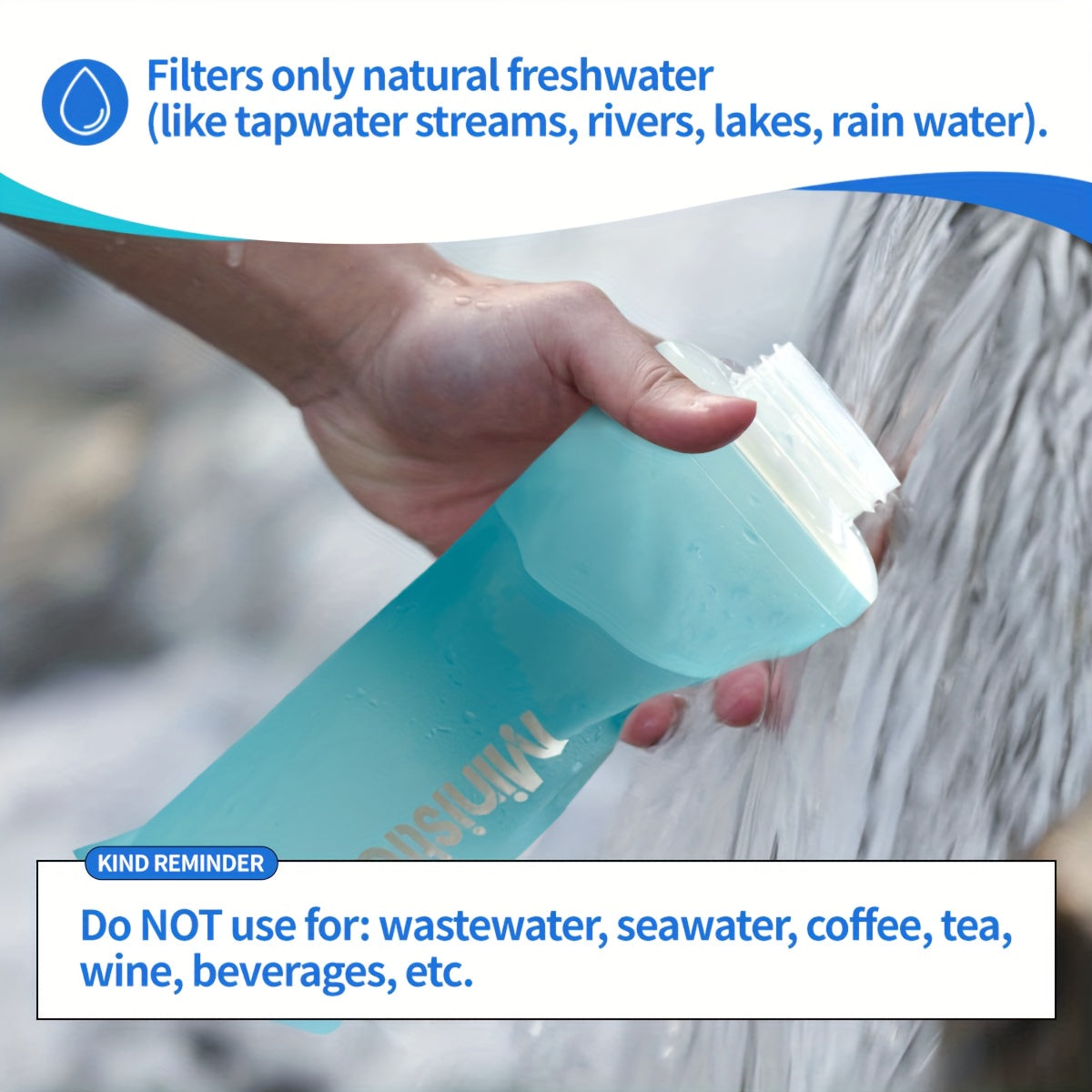 Collapsible Water Bottle with Replaceable Filter – 800ml BPA-Free