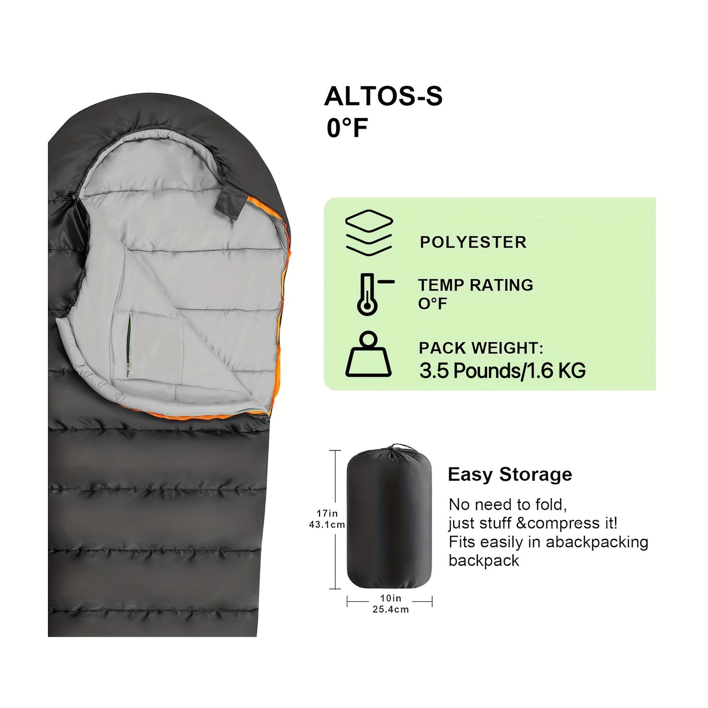 Lightweight Mummy Sleeping Bag – Warm & Compact for Outdoor Adventures