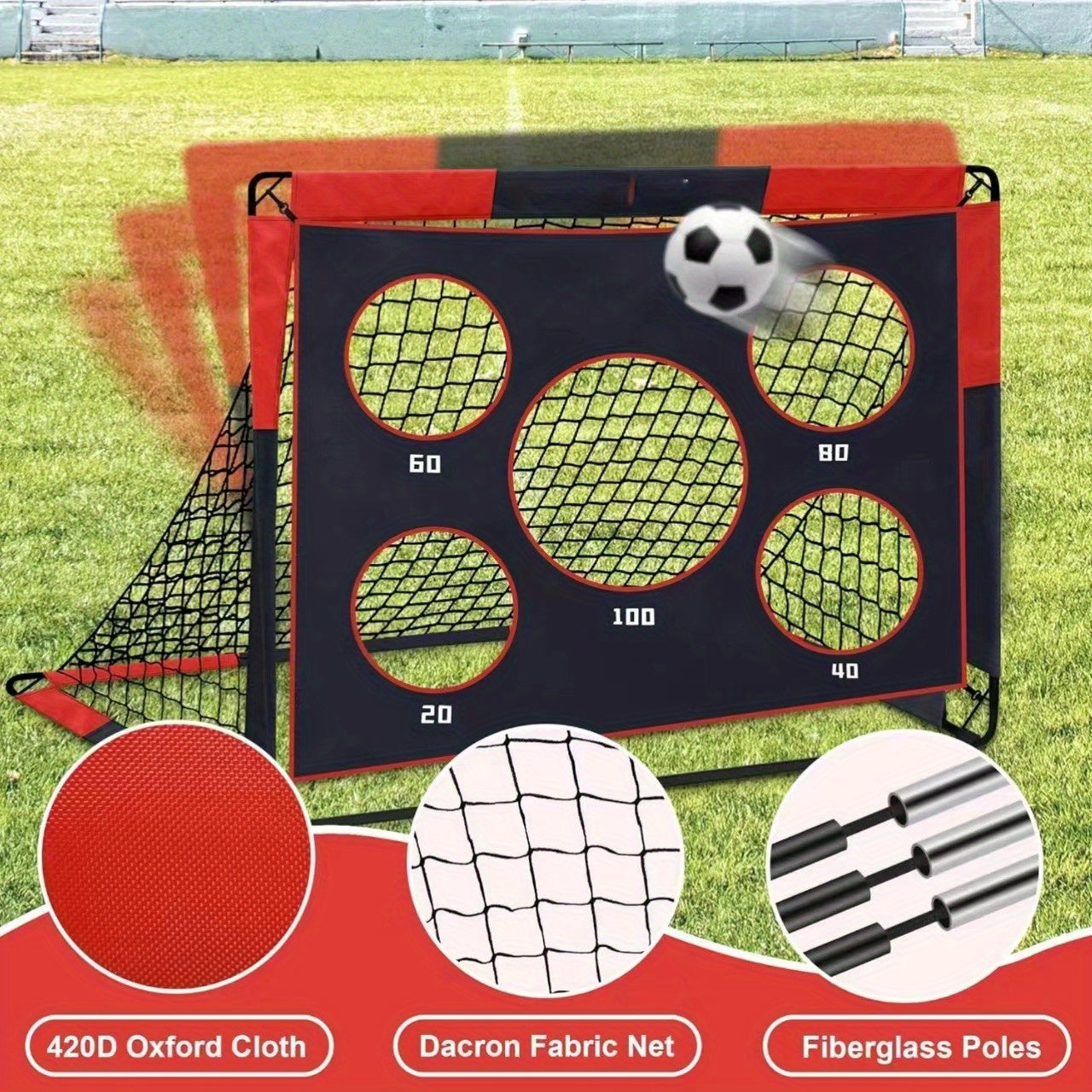 2-in-1 Portable Football Goal – Durable Oxford Fabric & Steel Frame