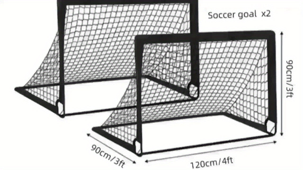 2-Pack Portable Collapsible Soccer Goals – Heavy-Duty Nylon