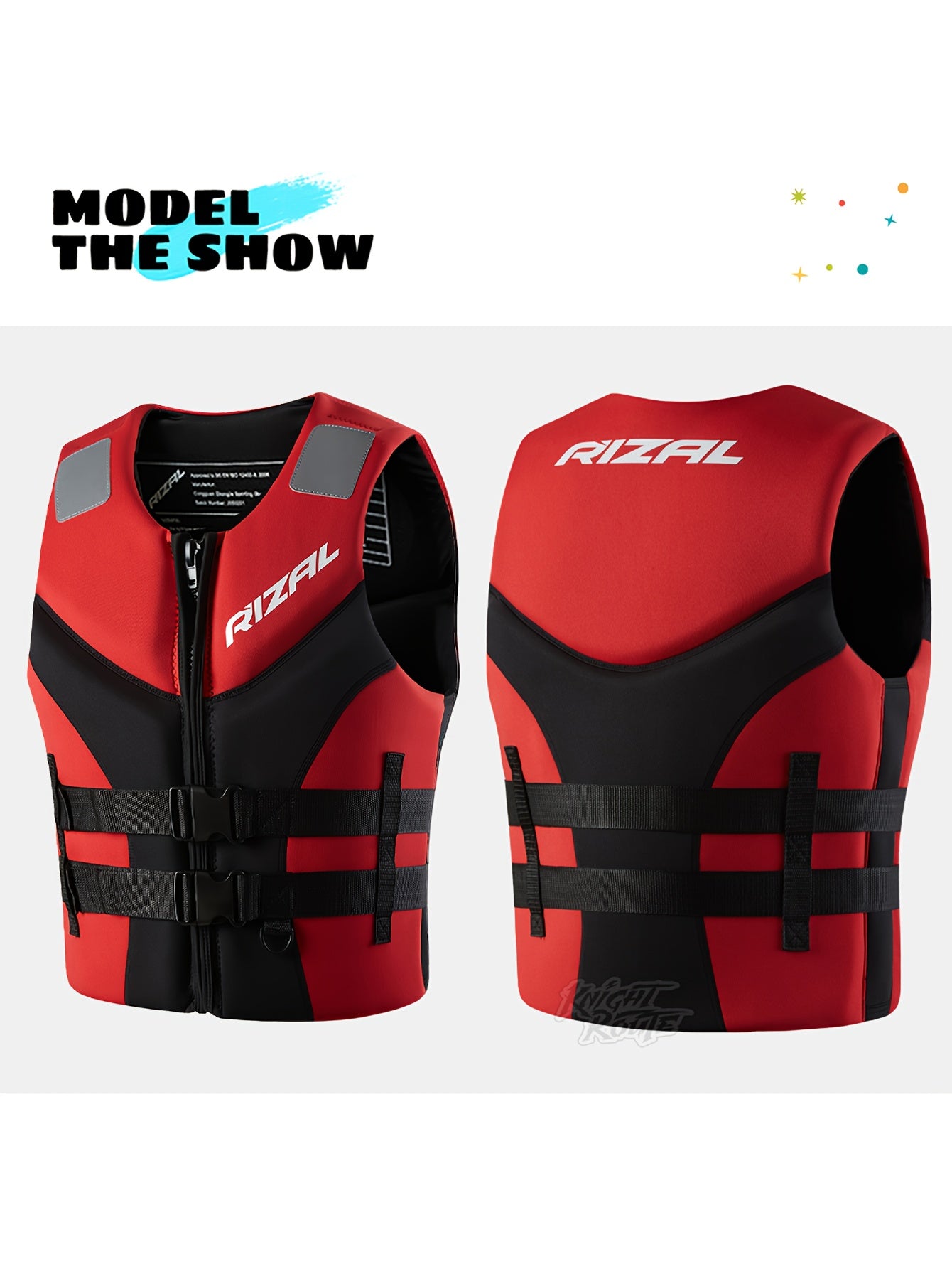 High-Performance Adjustable Buoyancy Vest – Black & Red, Breathable Summer Water Sports Vest