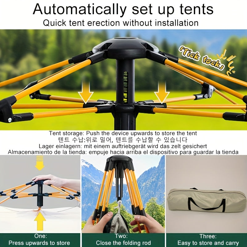 Automatic Beach Tent for 3–4 People – Quick-Fold Portable Shelter