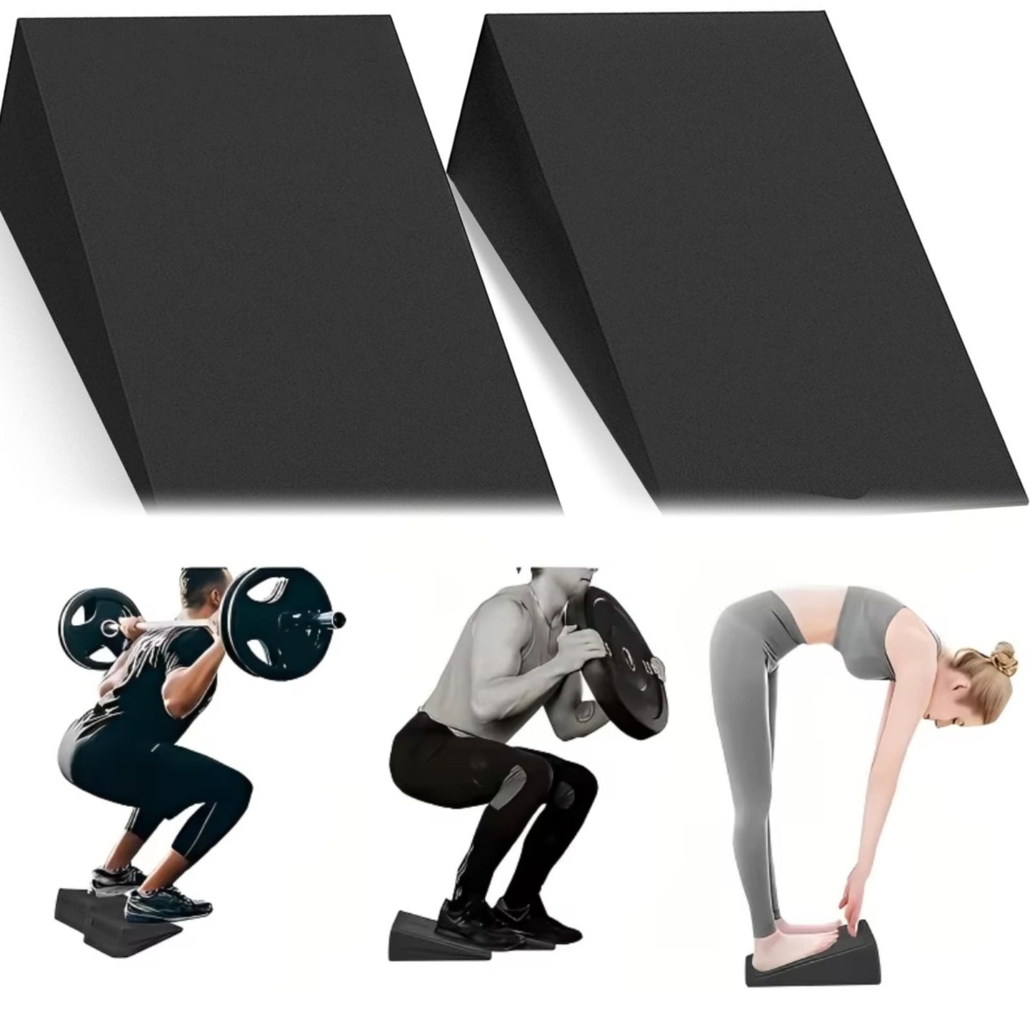 2-Piece Adjustable Squat & Calf Extension Boards – Stable Support for Training