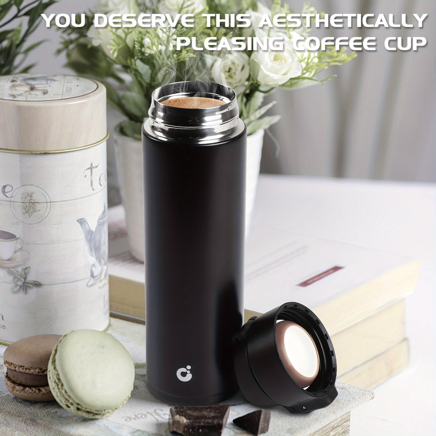Double Wall Vacuum Insulated Travel Mug – Leakproof Thermal Coffee Flask