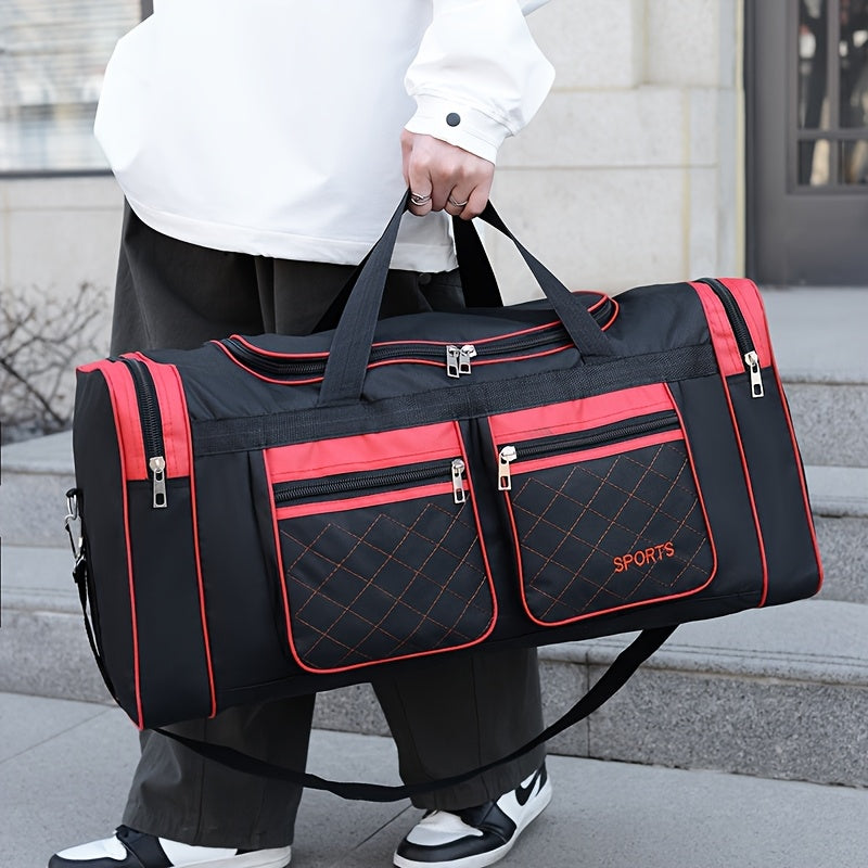 Extra-Large Travel Duffel Bag with Multi-Pocket Design – Red, Blue, Black