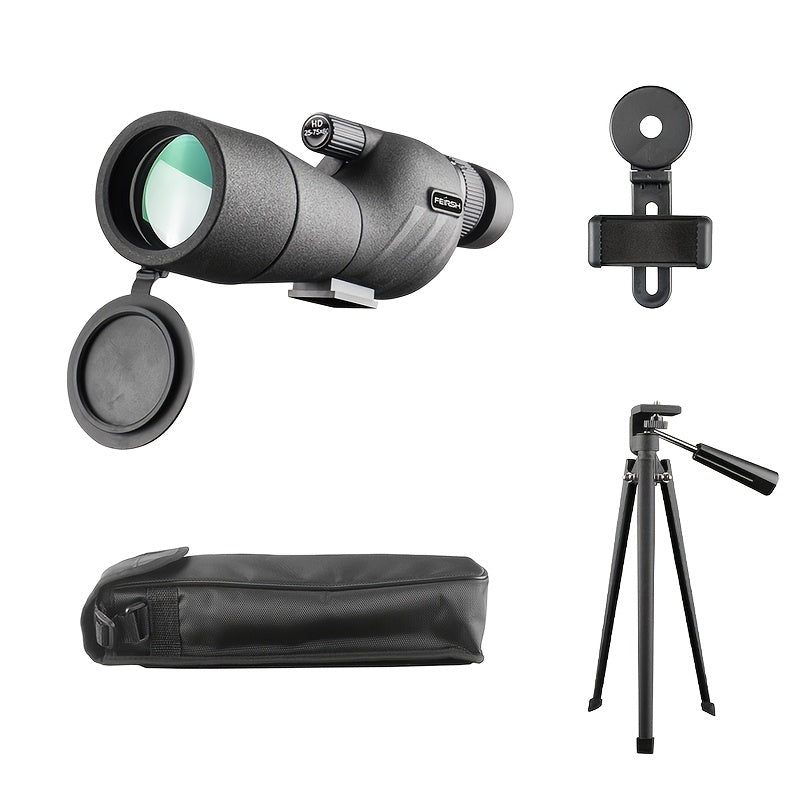 25–75x60 HD Spotting Scope with Tripod & Phone Mount – Long Range Birdwatching & Target Viewing