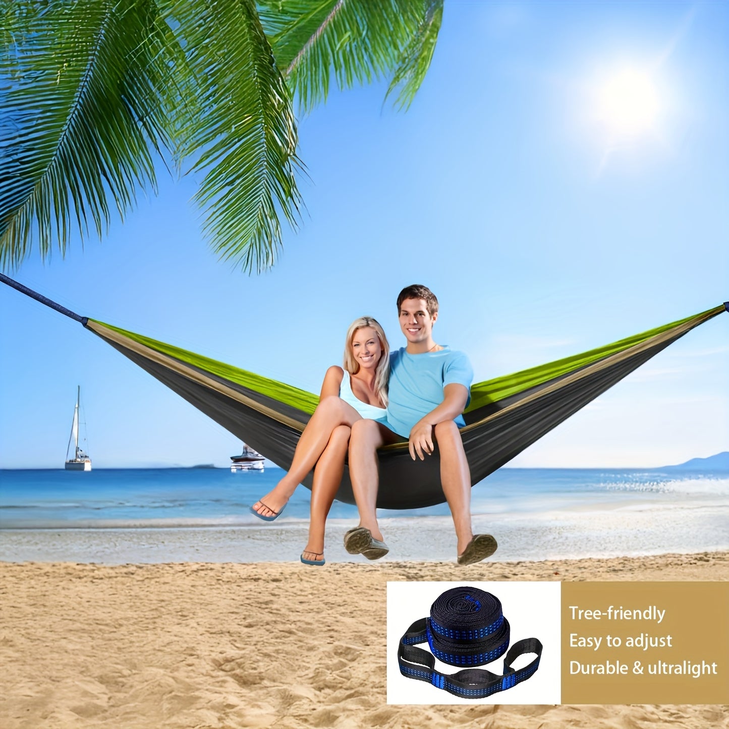 Extra-Large Double Camping Hammock with Tree Straps