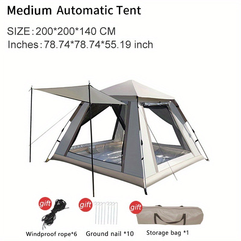 Automatic Beach Tent for 3–4 People – Quick-Fold Portable Shelter