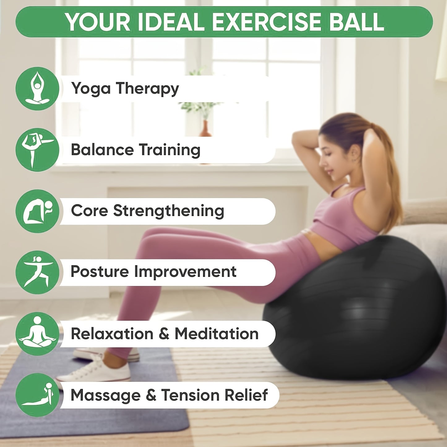 Yoga Stability Ball – Anti-Slip, Heavy-Duty Fitness Ball