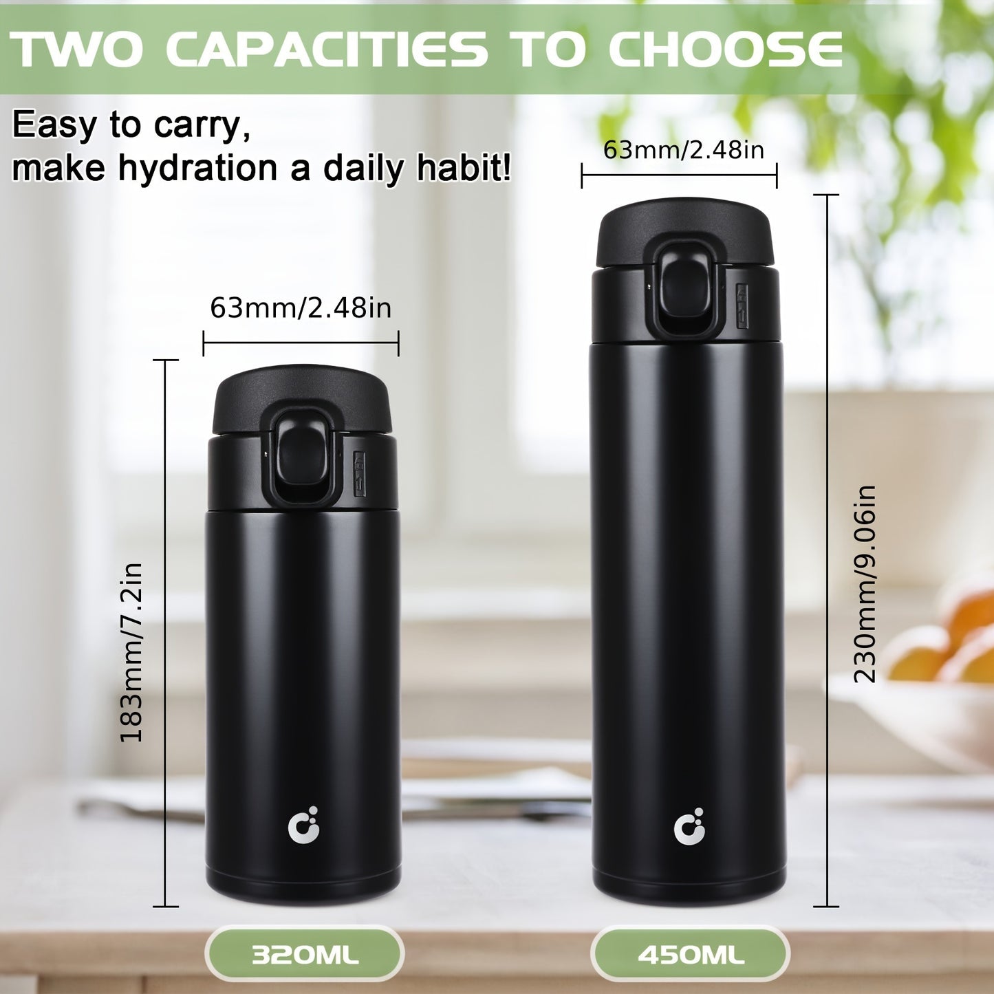 Double Wall Vacuum Insulated Travel Mug – Leakproof Thermal Coffee Flask