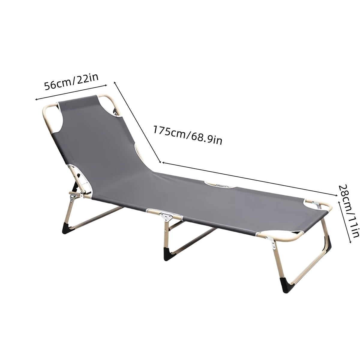 Heavy-Duty Folding Bed – 250kg Capacity with Cushioned Headrest