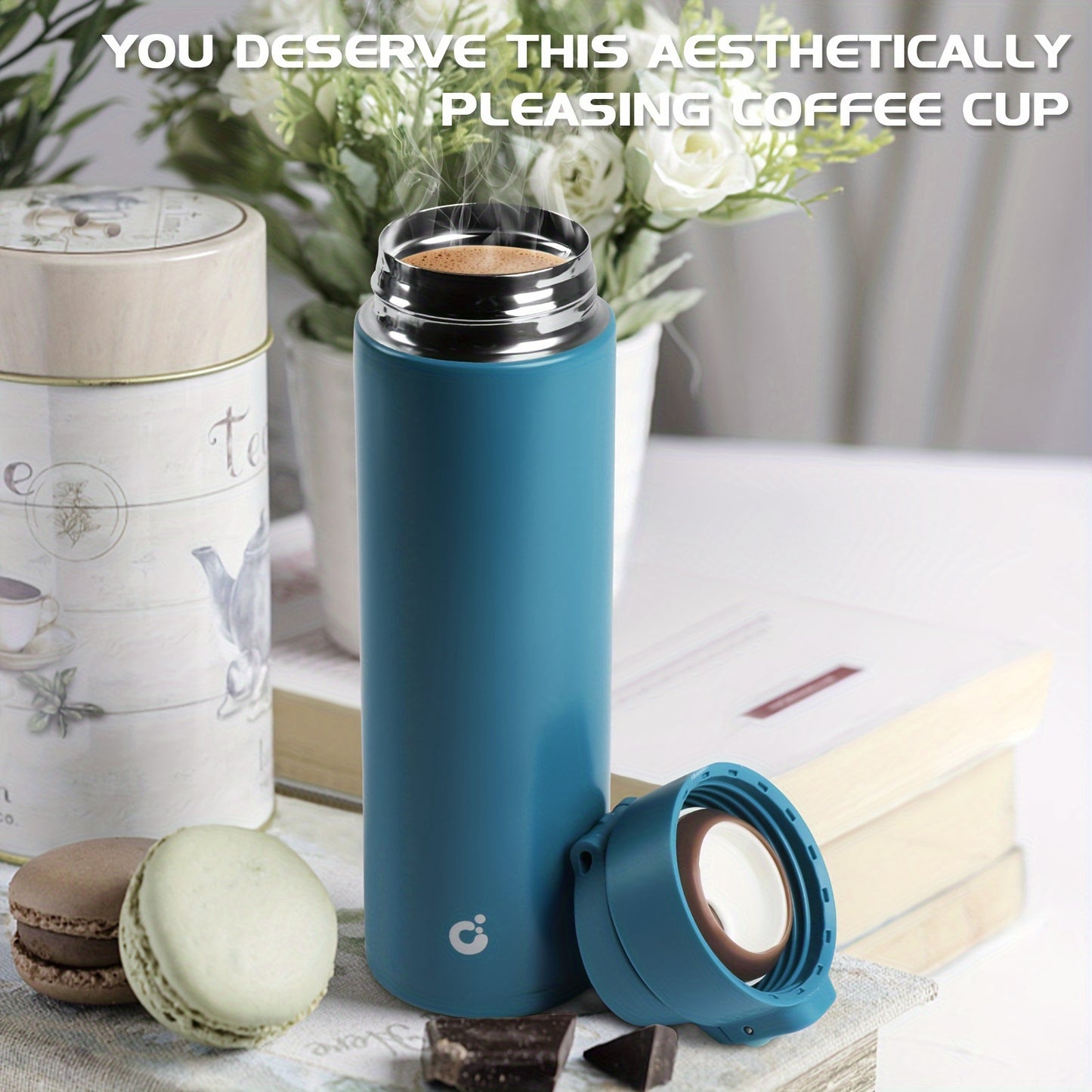 Double Wall Vacuum Insulated Travel Mug – Leakproof Thermal Coffee Flask