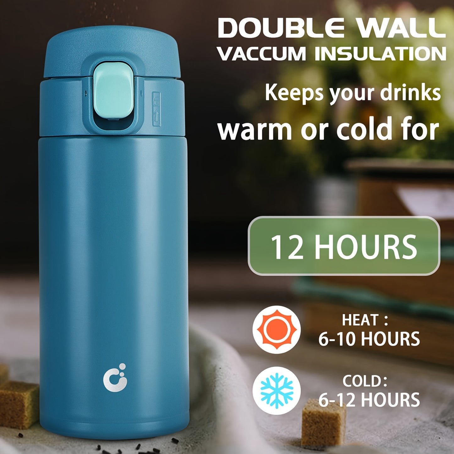 Double Wall Vacuum Insulated Travel Mug – Leakproof Thermal Coffee Flask