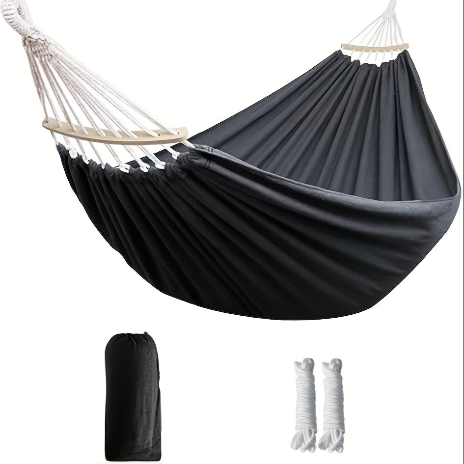 Extra-Wide Two-Person Canvas Hammock with Carry Bag