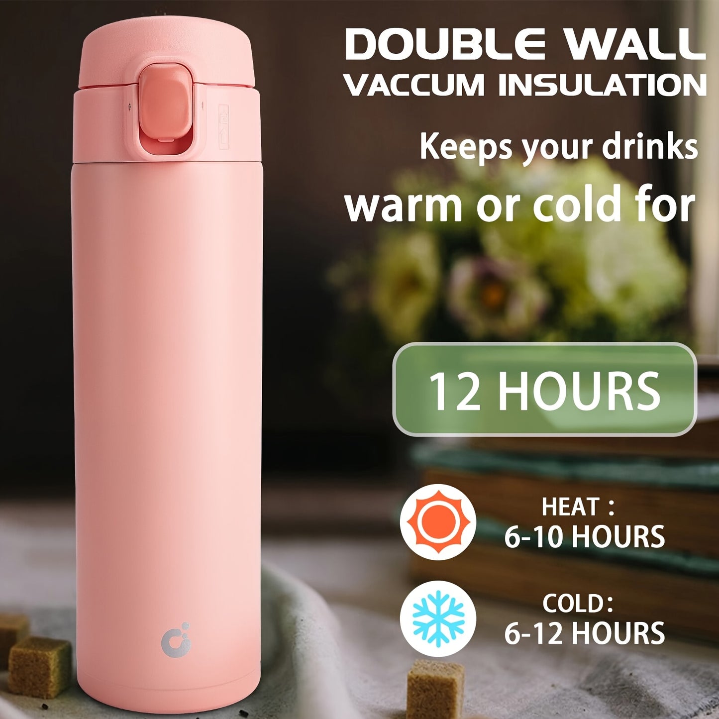 Double Wall Vacuum Insulated Travel Mug – Leakproof Thermal Coffee Flask