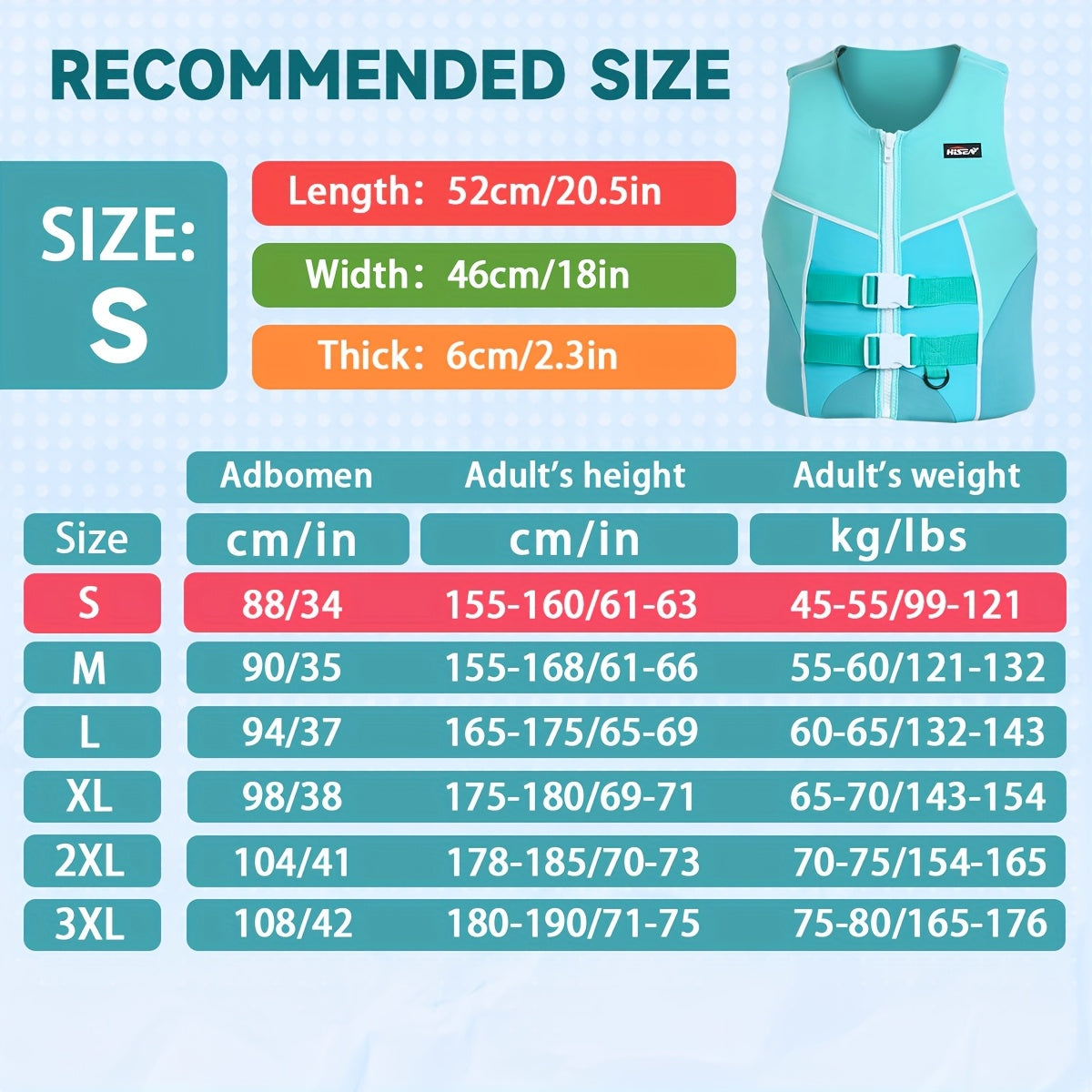 Adjustable Adult Swim Vest – Buoyancy Aid for Kayaking, Canoeing & Boating – Blue