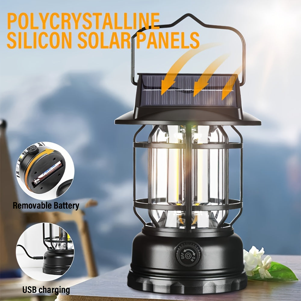 Rechargeable Dimmable LED Camping Lantern with USB Charging and Hook
