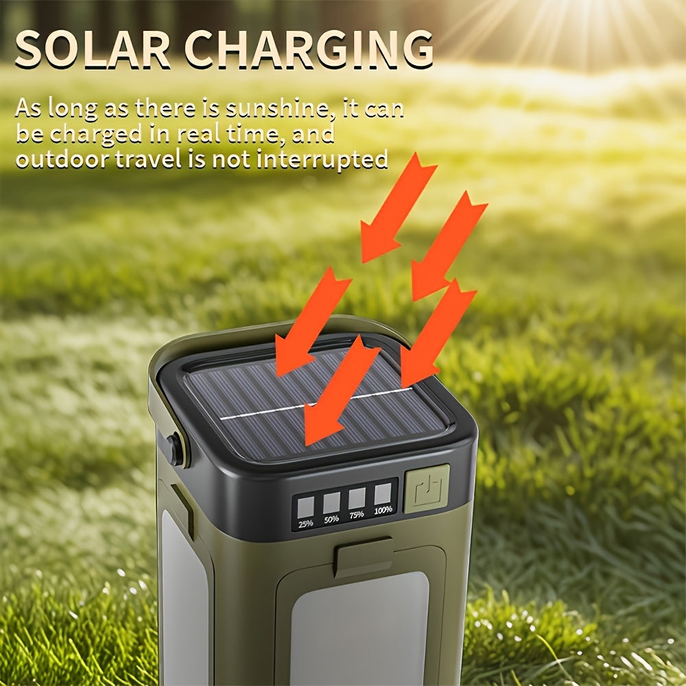 Portable Solar Rechargeable LED Camping Light with 6 Modes and Collapsible Design