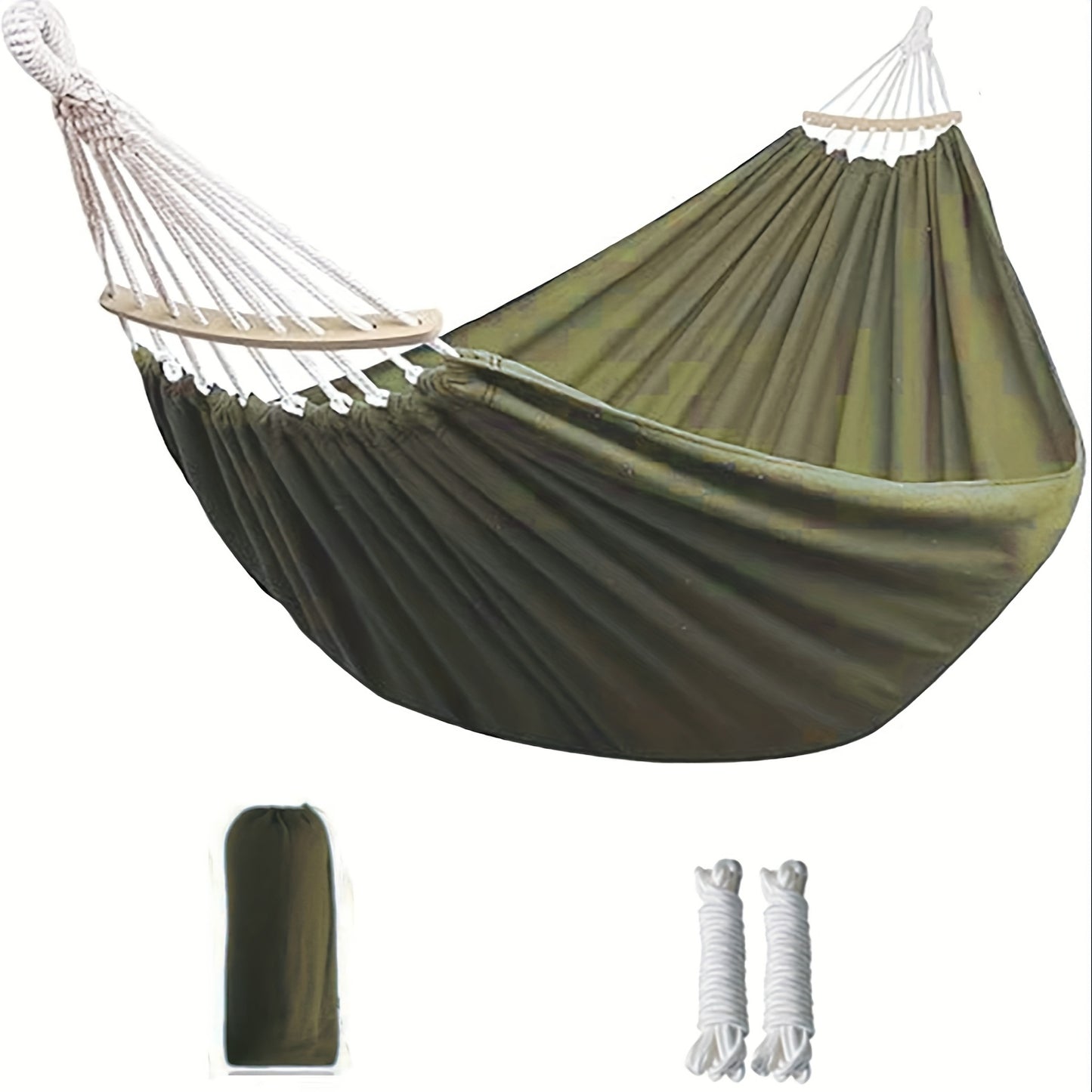 Extra-Wide Two-Person Canvas Hammock with Carry Bag