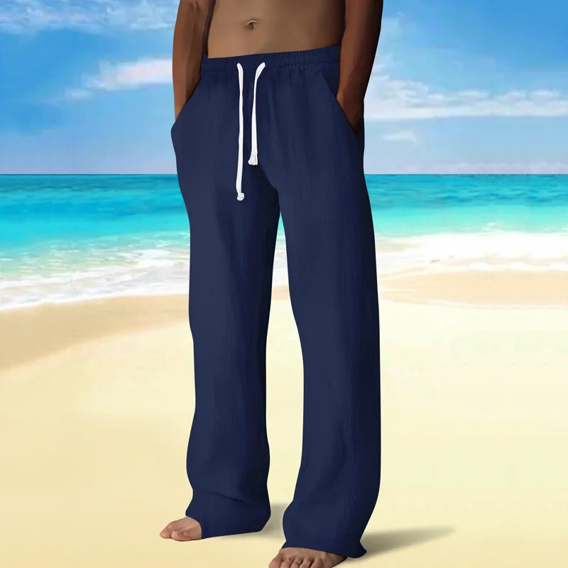 Men’s Casual Cotton-Linen Yoga Pants