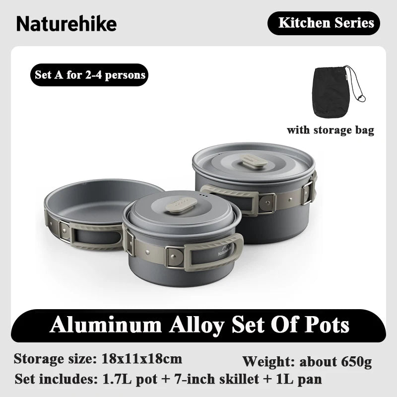 Lightweight Outdoor Cooking Pot and Pan Set – Durable and Portable