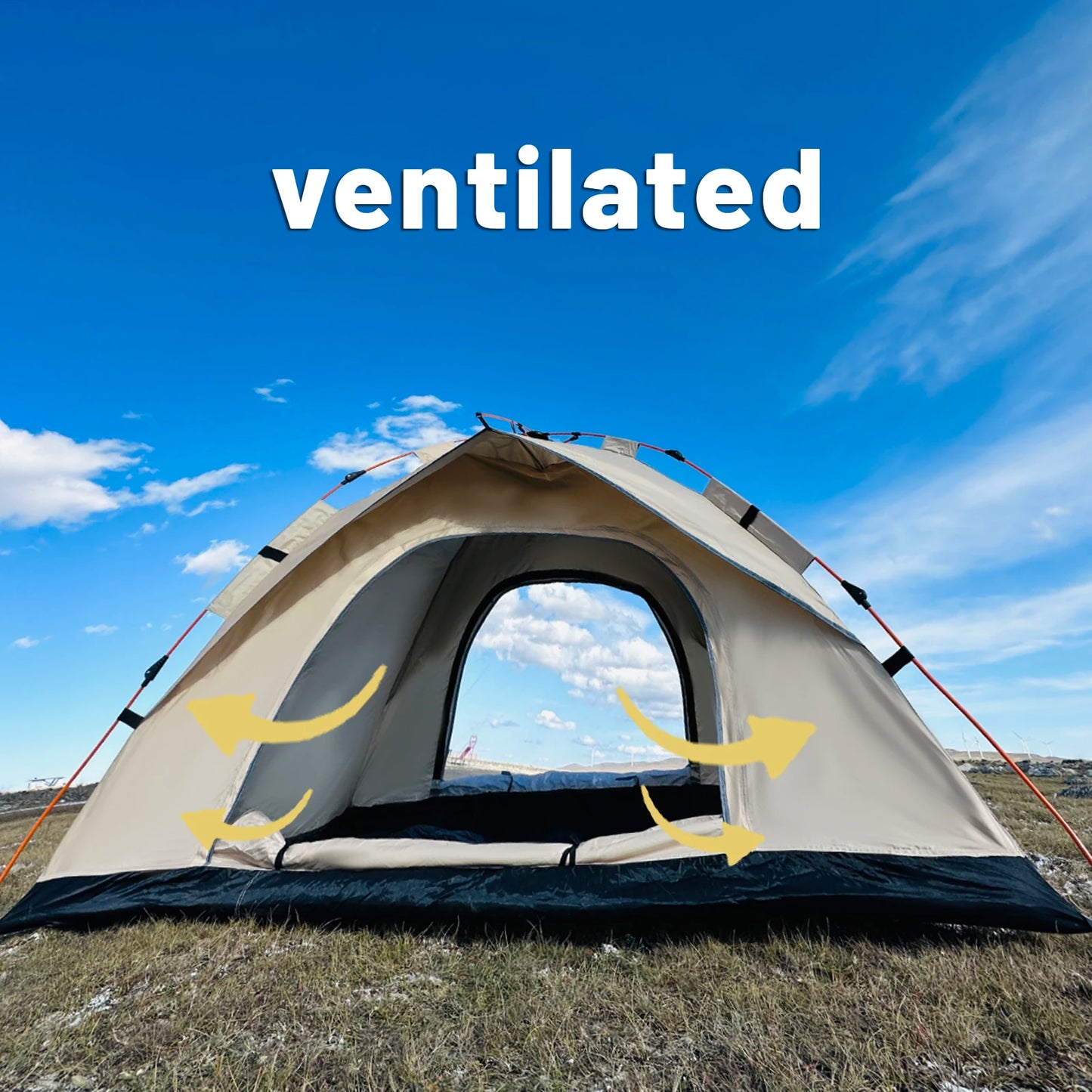 Quick-Pitch 4-Person Waterproof Camping Tent – All-Season Shelter