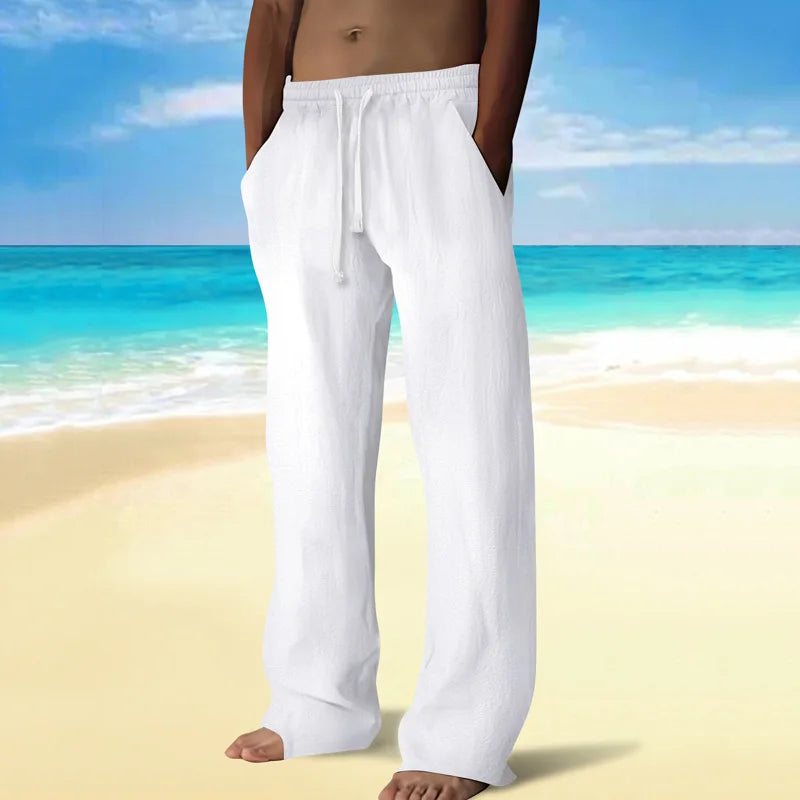 Men’s Casual Cotton-Linen Yoga Pants