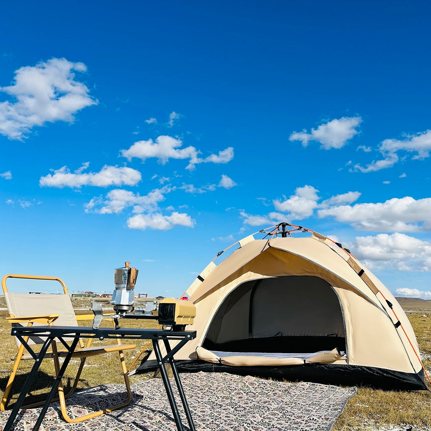 Quick-Pitch 4-Person Waterproof Camping Tent – All-Season Shelter