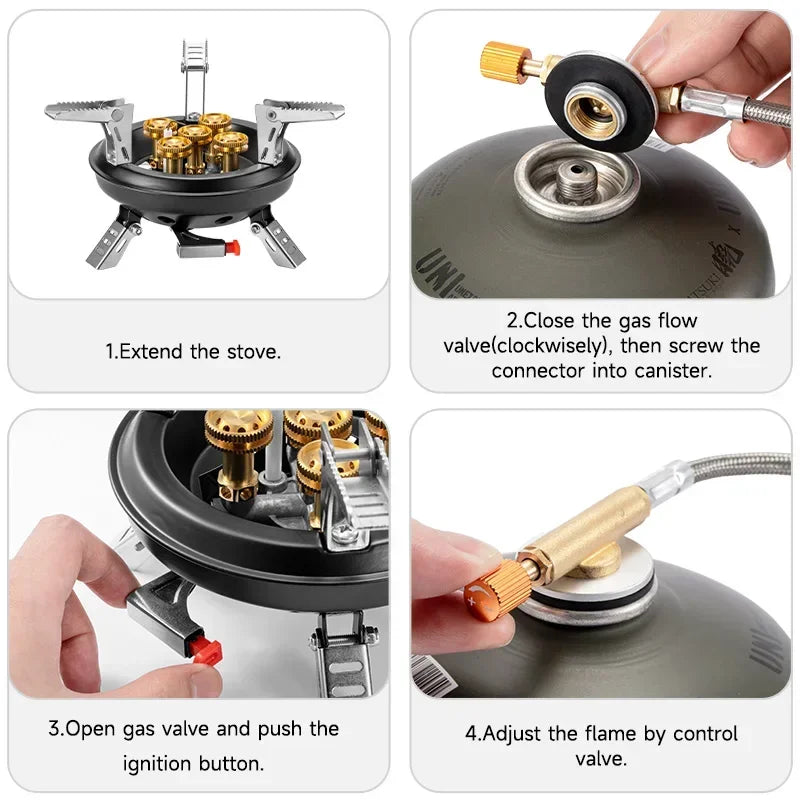 High-Pressure Camping Gas Stove with Piezo Ignition