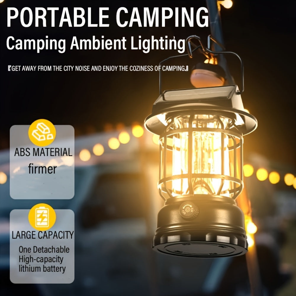 Rechargeable Dimmable LED Camping Lantern with USB Charging and Hook