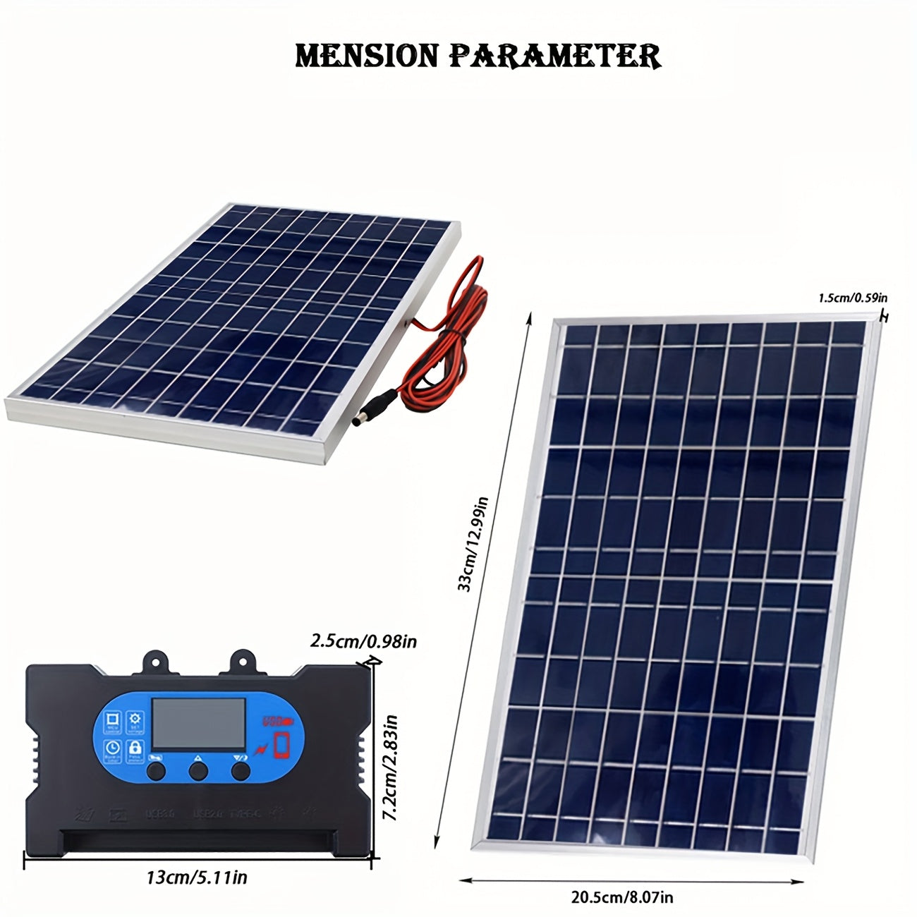 20W Portable Solar Panel Kit with Charge Controller