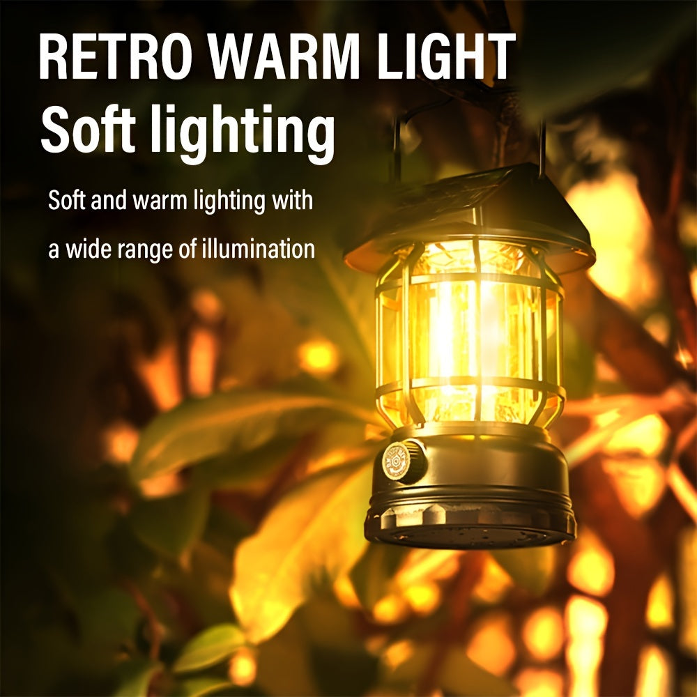 Rechargeable Dimmable LED Camping Lantern with USB Charging and Hook