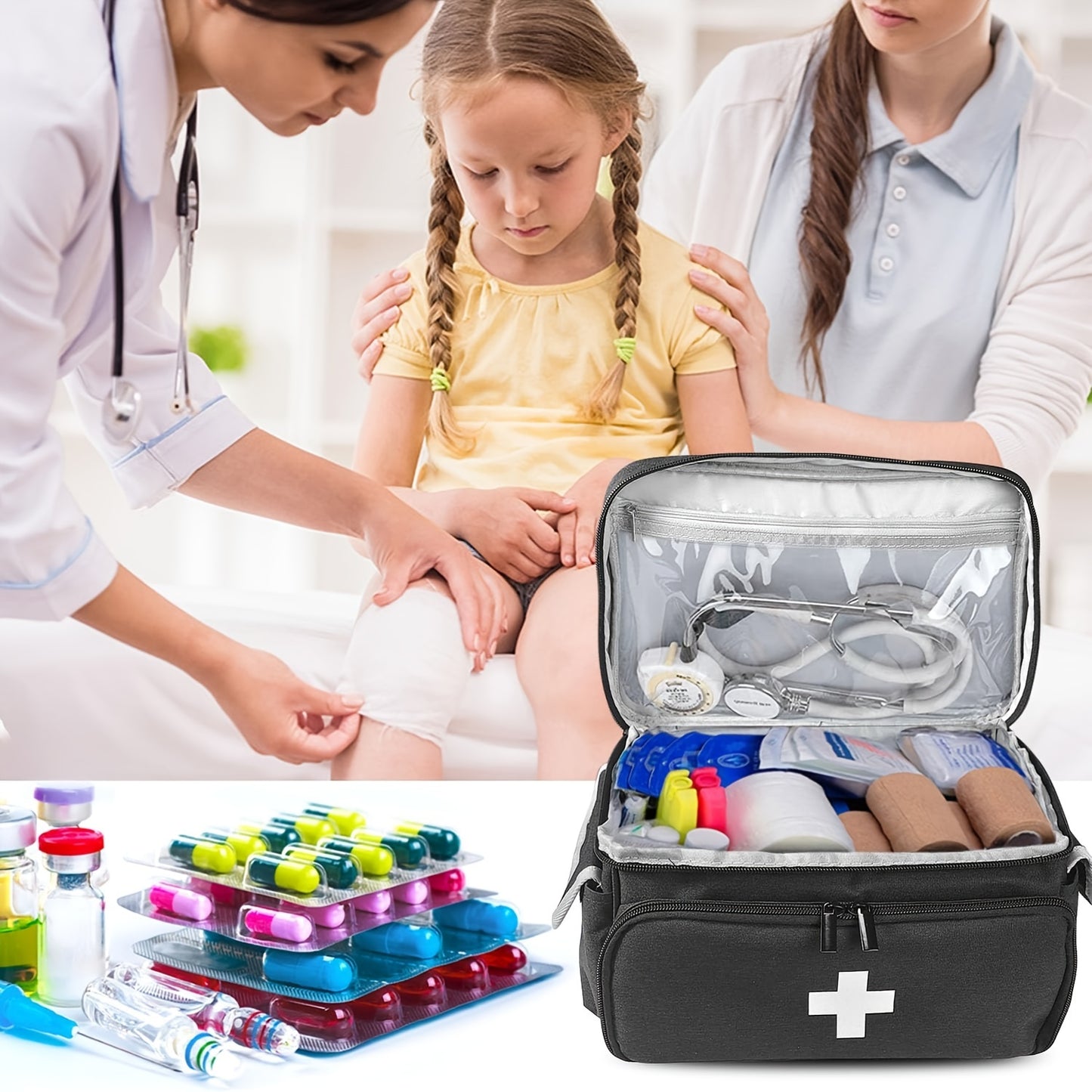 Portable First Aid Storage Bag – Organiser for Medicine and Emergency Kits