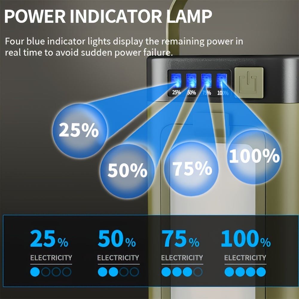 Portable Solar Rechargeable LED Camping Light with 6 Modes and Collapsible Design