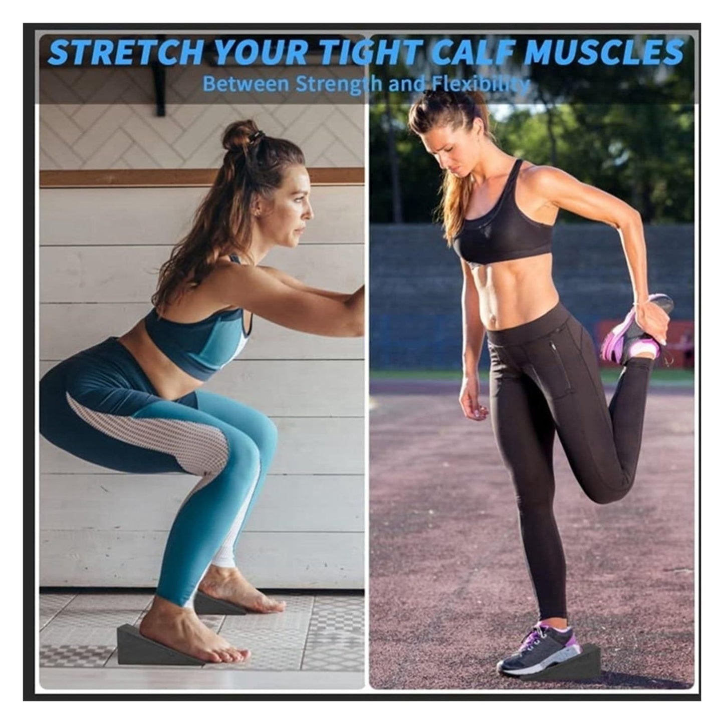2-Piece Adjustable Squat & Calf Extension Boards – Stable Support for Training