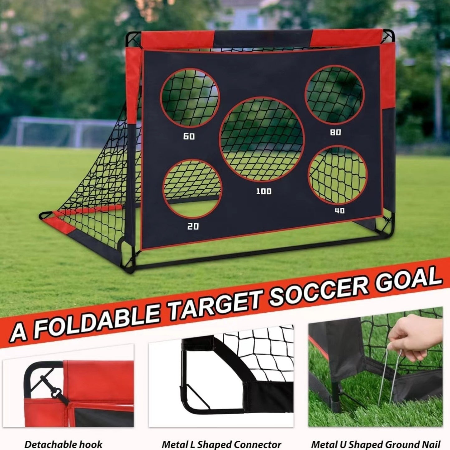 2-in-1 Portable Football Goal – Durable Oxford Fabric & Steel Frame