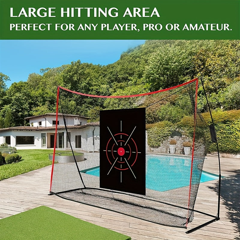 Golf Practice Hitting Cage Net with Target Cloth – Portable, Durable, Indoor & Outdoor, 300×213cm