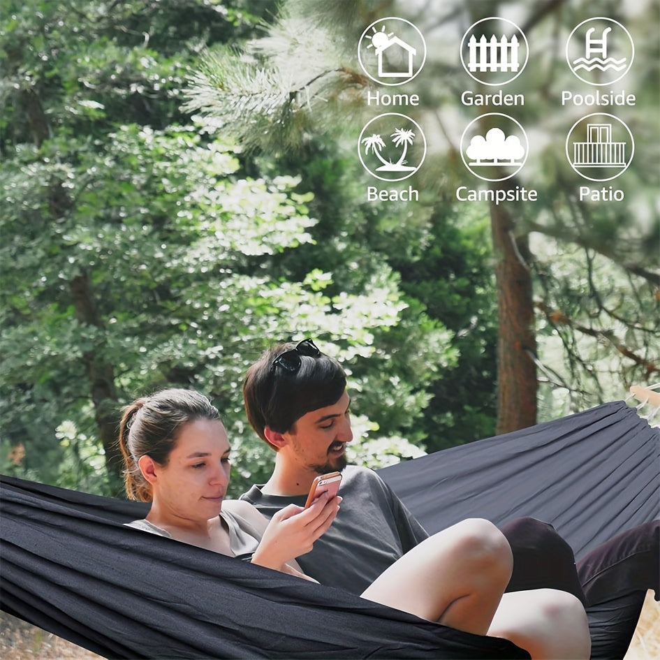 Extra-Wide Two-Person Canvas Hammock with Carry Bag