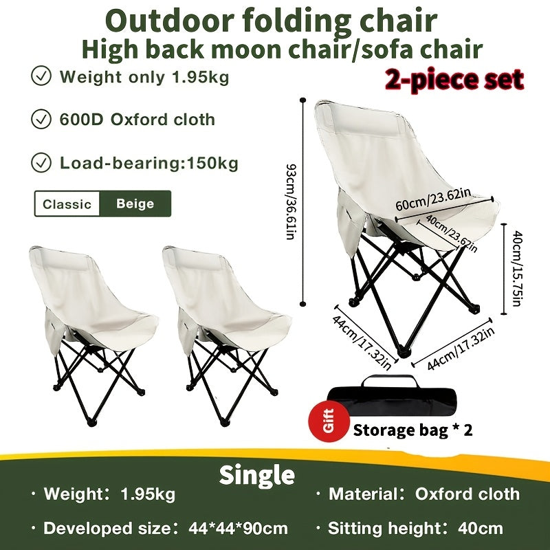 Ultra-Lightweight Portable Folding Chair – High Back with Padded Seat