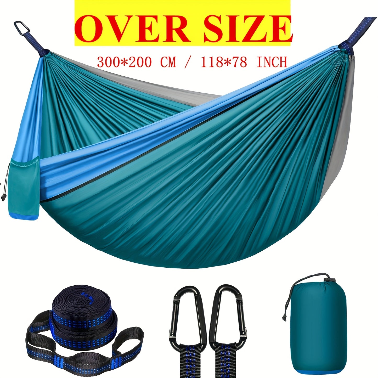 Extra-Large Double Camping Hammock with Tree Straps