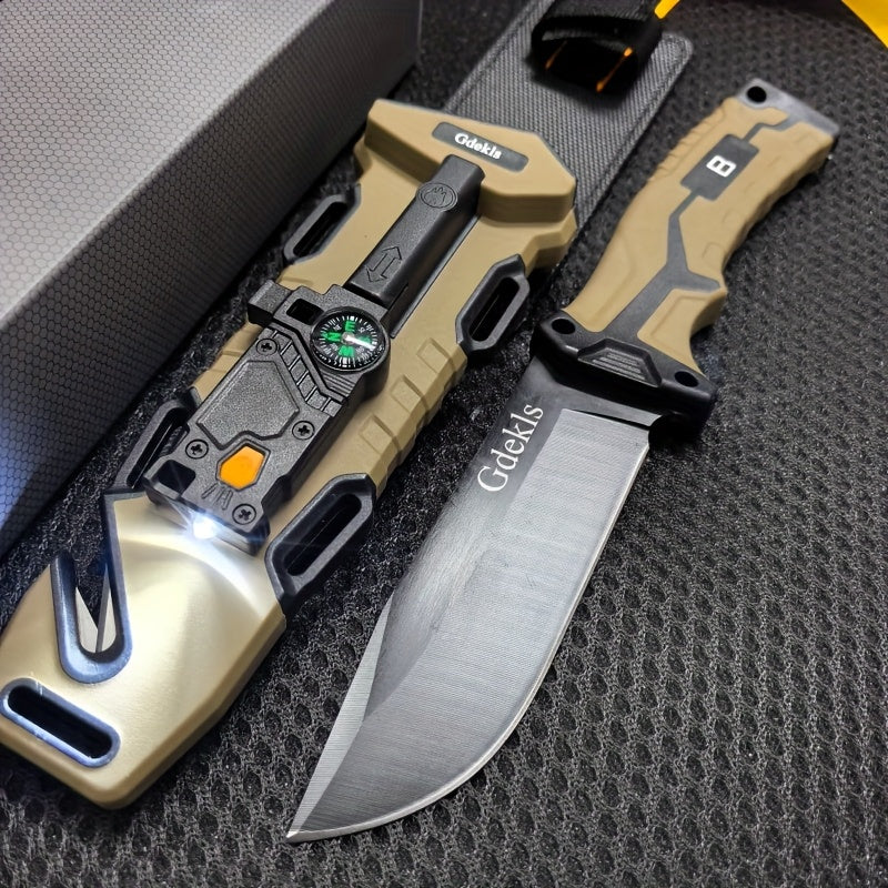 Ultra‑Sharp Outdoor Fixed Blade Survival Knife with Fire Starter, Sharpener & Multi‑Function Sheath