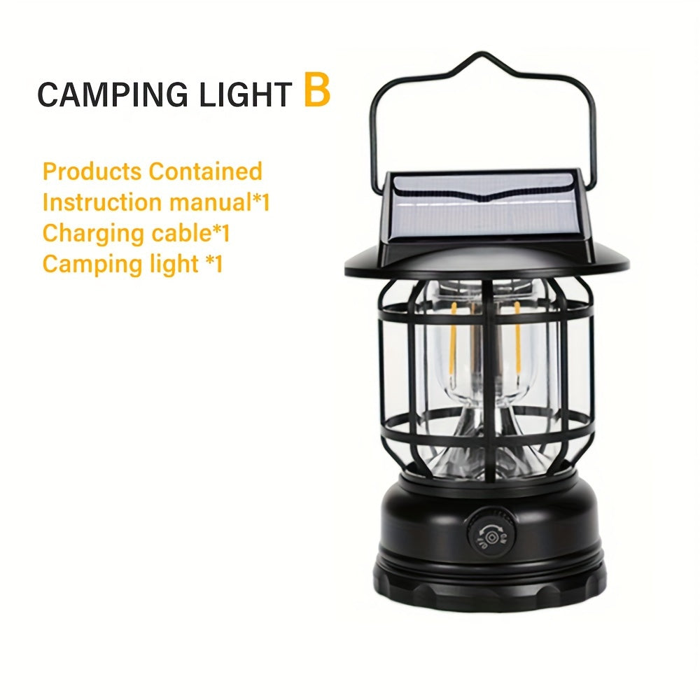 Rechargeable Dimmable LED Camping Lantern with USB Charging and Hook